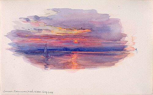 Sunset, Caernarvon, North Wales, 1899, George Elbert Burr
