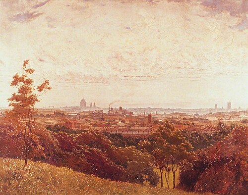 London from Parliament Hill, Hampstead, 1918, George Francis Carline