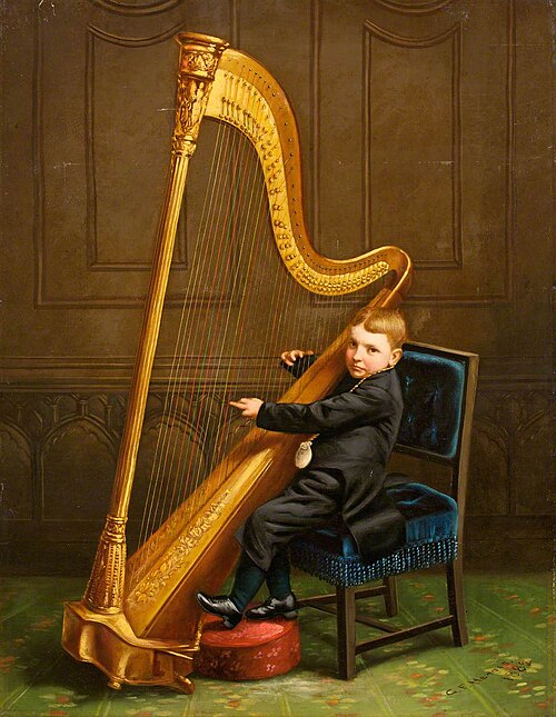 Boy with a Harp, 1882, George Frederick Harris