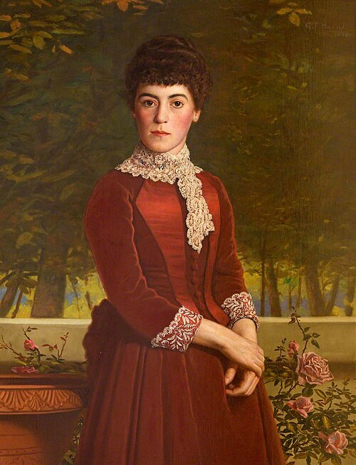 Portrait of a Woman in Red, 1890, George Frederick Harris