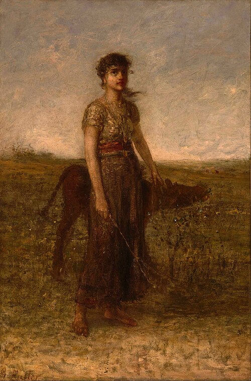 Girl and Calf, 1883, George Fuller