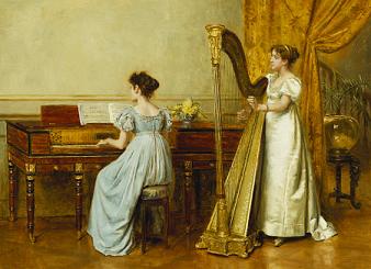 The Music room, , George Goodwin Kilburne