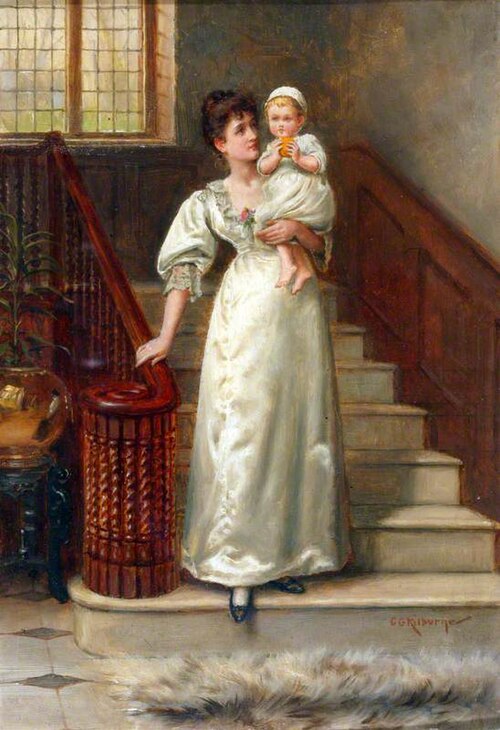 On the Staircase, , George Goodwin Kilburne