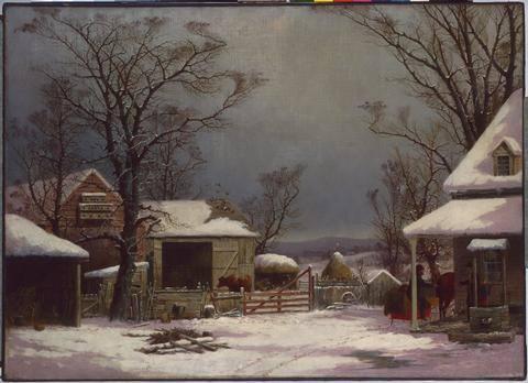 Farm Yard, Winter, 1862, George Henry Durrie