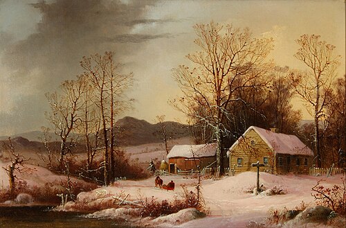 Farmstead in Winter, 1860, George Henry Durrie