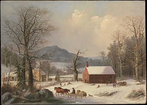 Red School House (Country Scene), 1858, George Henry Durrie