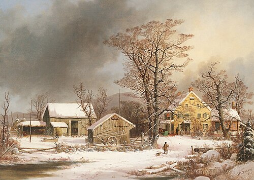 Winter in the Country: A Cold Morning, 1861, George Henry Durrie