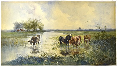 Landscape with Cows, , Hugo Anton Fisher