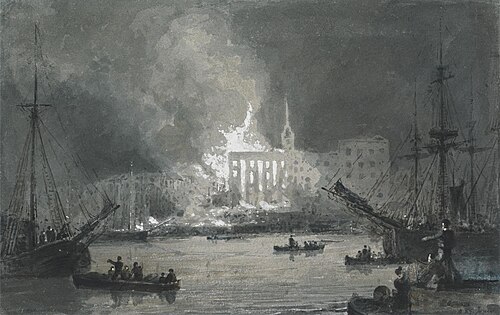 Fire on the Thames, 1808, George Jones