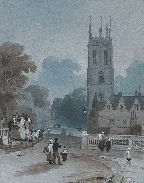 Magdalen Tower and Bridge, Oxford, , George Jones