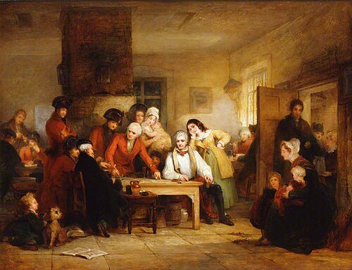 The Smoking House at Chelsea Hospital: Pensioners Describing the Battle of Corunna, 1834, George Jones