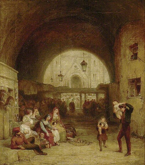 An Archway at Bologna, with the Piazza Maggiore beyond, 1830, George Jones