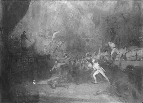 Commodore Nelson boarding the San Joseph in the Battle of St Vincent, , George Jones