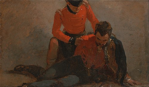 A 42nd Highlander Attending a General of the 7th Hussars, possibly Henry William Bayly, first earl o, 1815, George Jones