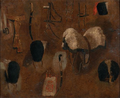 Studies of Military Accoutrements: a study for `The Battle of Waterloo', 1815, George Jones