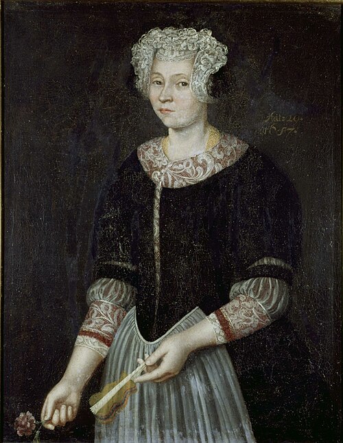 Portrait of Else Jensdatter Plade, 1687, Peder Joensen