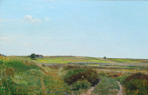 View of a Danish landscape in summer., 1901, Georg Nicolai Achen