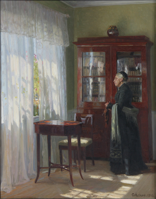 Woman with needlework., 1902, Georg Nicolai Achen