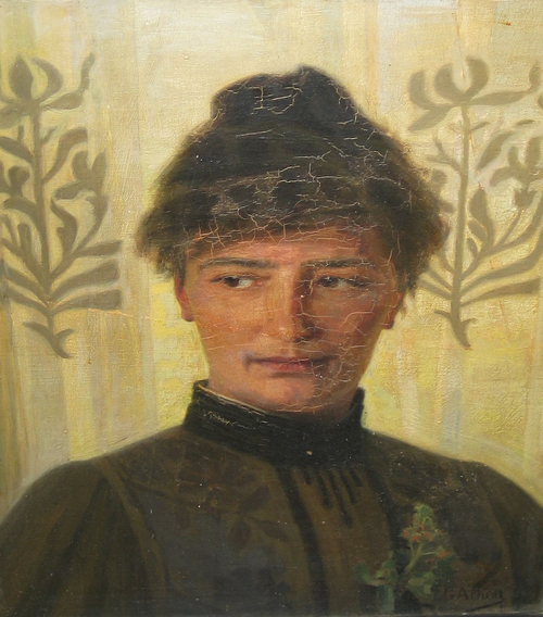 Portrait of Amalie Skram., 1891, Georg Nicolai Achen