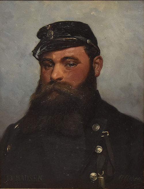 Portrait of a soldier., 1891, Georg Nicolai Achen