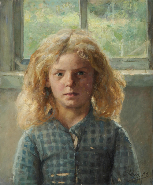 A girl with light hair., 1885, Georg Nicolai Achen