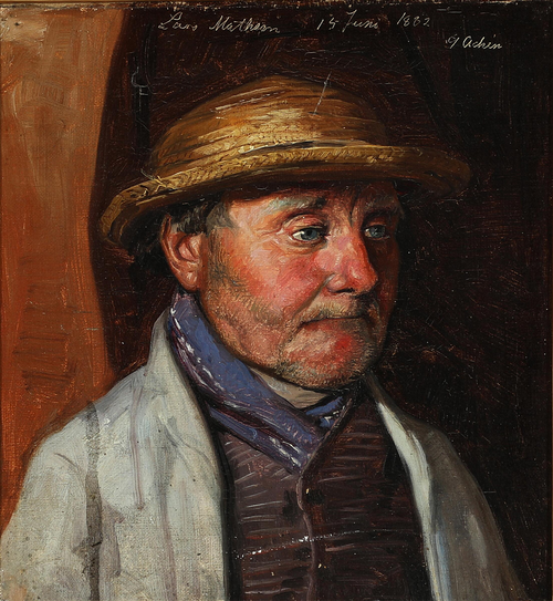 Portrait of publican Lars Mathson from Frederiksberg., 1882, Georg Nicolai Achen