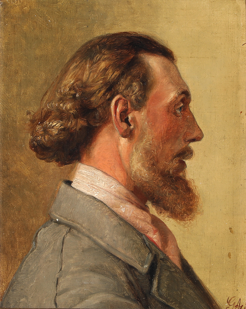 A profile portrait of a gentleman., 1883, Georg Nicolai Achen