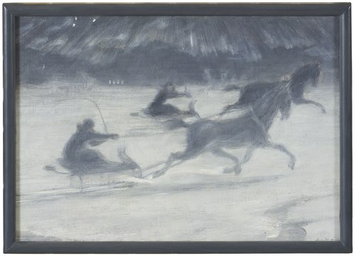 Sleighing on the Ice. Illustration for a Short Story by Per Hallström, 1907, J.A.G. Acke