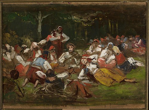 Sketch for “Harvesters resting”, 1893, Wincenty Wodzinowski