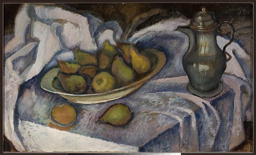 Still life with a kettle, a pear and a lemon, 1923, Kazimierz Sichulski
