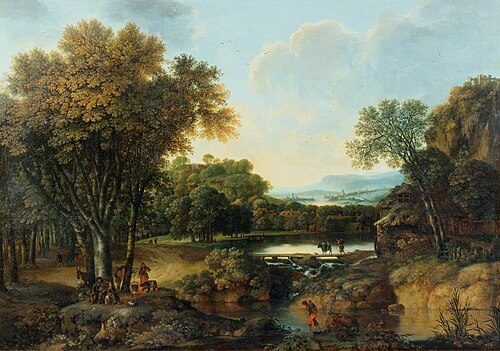 Landscape with a Camp Fire, , George Smith
