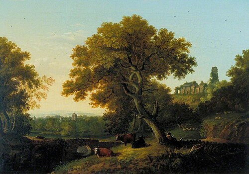 Landscape with Ruined Church on a Hill, , George Smith