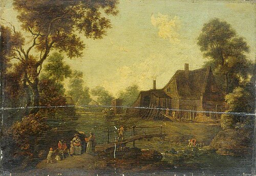 Landscape with a Footbridge, , George Smith