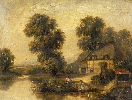 Landscape with a Boy Fishing, , George Smith