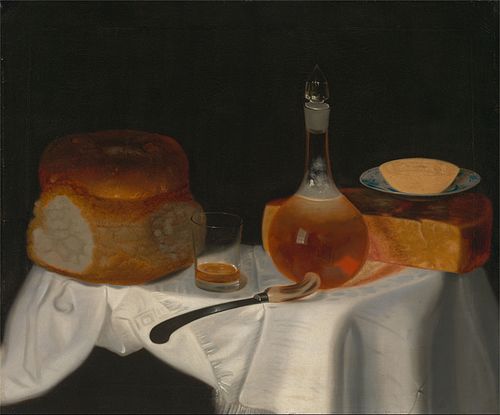 Nature morte au pain, beurre et fromage, 1754, George Smith