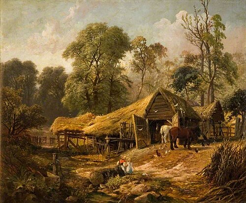 Farmyard with Stables, 1873, George Vicat Cole