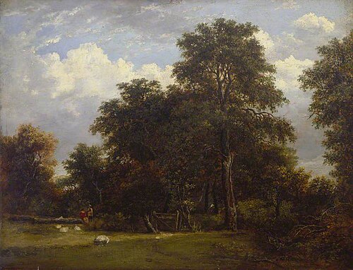 Wooded Landscape with Figures and Gate, 1820, George Vincent