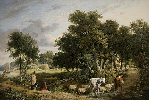 Landscape  - Cattle Crossing A Stream, 1823, George Vincent