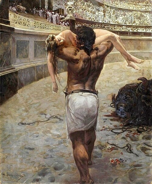 Ursus Saves Ligia (from Quo Vadis), 1899, Piotr Stachiewicz