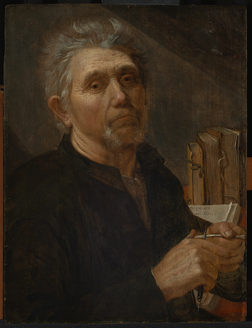 St. Luke cutting his quill, 1630, Jacob Cuyp