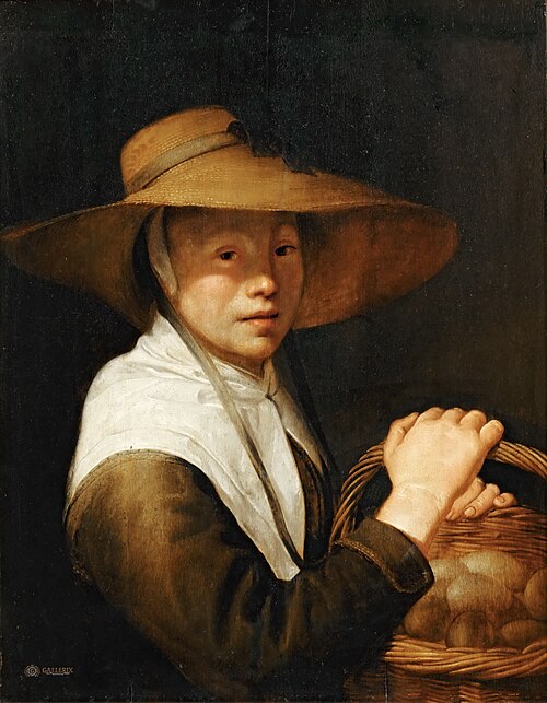 Portrait of a girl with a basket of eggs, 1650, Jacob Cuyp