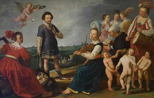 Allegorische voorstelling met Prins Frederik Hendrik na de inname van 's-Hertogenbosch, 1630, Jacob Cuyp