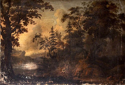 Wooded Rocky Landscape with Figures, 1684, Gerard Edema