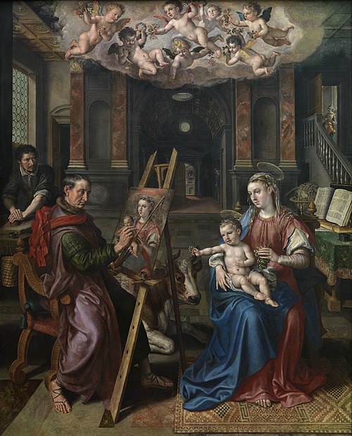 Saint Luke painting the Madonna, 1602, Maarten de Vos