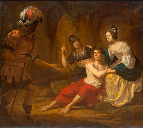 Granida and Daifilo discovered by soldiers, 1650, Gerard van Kuijl