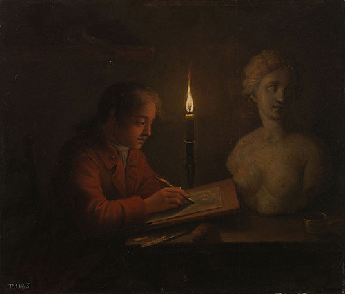 Young Man drawing, 1701, Gerhard Jan Palthe