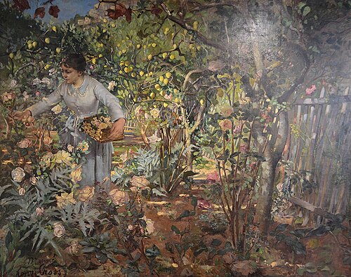 Jardin de roses à Monaco, 1884, Henri-Edmond Cross