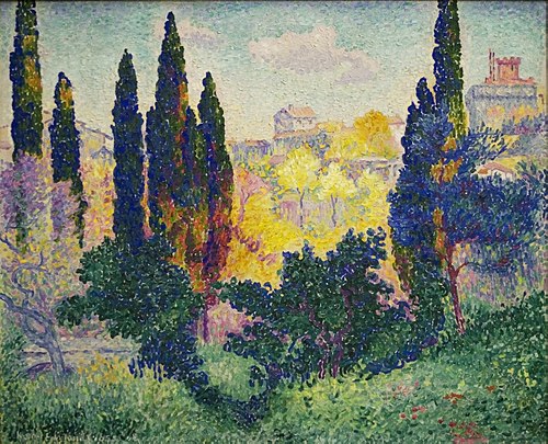 Les cyprès à Cagnes by Henri-Edmond Cross, 1908, Henri-Edmond Cross