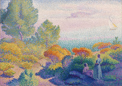 Two Women by the Shore, Mediterranean, 1896, Henri-Edmond Cross