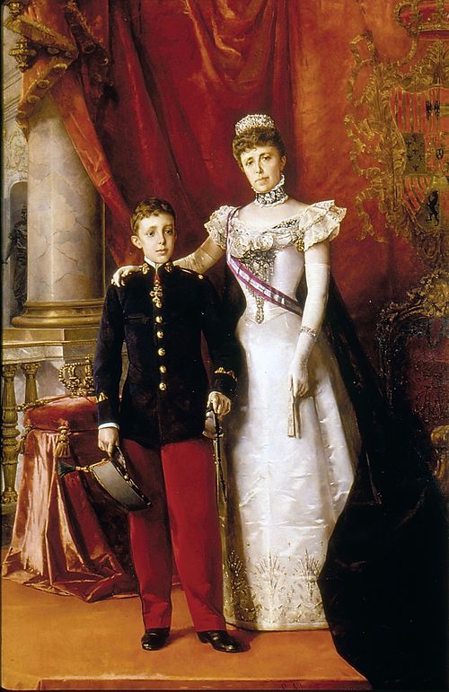 Alfonso XIII y doña María Cristina, reina regente, , Luis Álvarez Catalá